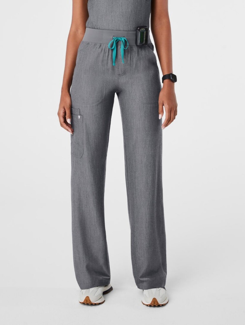 FIGS Isabel High Waisted Wide Leg Scrub Pants Graphite Women’s Size M